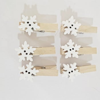 10 τμχ Mini Clothespins Χριστουγεννιάτικες καρφίτσες ρούχων για φωτογραφικές χειροτεχνίες Ξύλινο χαρτί Κλιπ εικόνας Οθόνη για Κρεμαστή εικόνα κάρτας