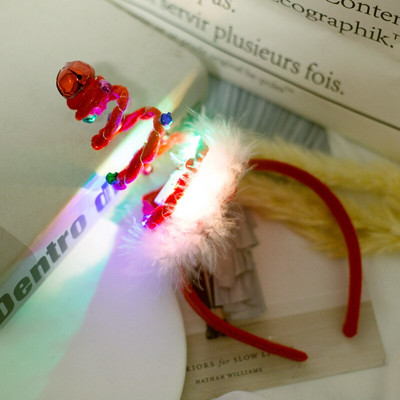 Punase puu LED-valgustiga peapael, kevadkelluke, juuksepael, helendavad kaunistused, jõulukaunistus 2023 navidad