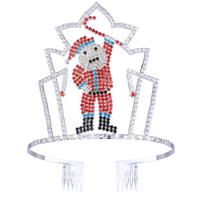 Božićna tijara Traka za glavu Kosa Blagdanska Djed Mraz Djevojka Potrepštine za zabavu Ženski dodaci Poklon Dijamantna traka od kristala Šešir Mrazić