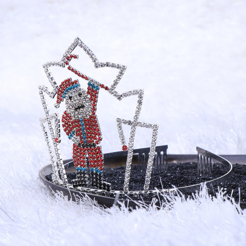 Božićna tijara Traka za glavu Kosa Blagdanska Djed Mraz Djevojka Potrepštine za zabavu Ženski dodaci Poklon Dijamantna traka od kristala Šešir Mrazić