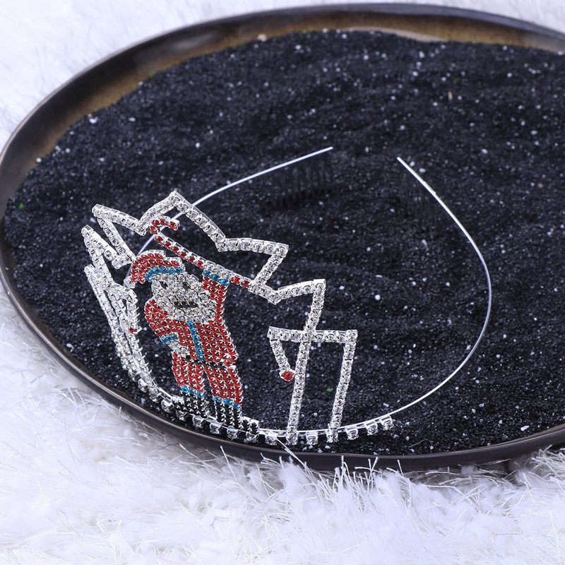 Božićna tijara Traka za glavu Kosa Blagdanska Djed Mraz Djevojka Potrepštine za zabavu Ženski dodaci Poklon Dijamantna traka od kristala Šešir Mrazić