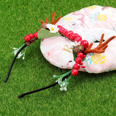 Traka za glavu Deer Antlers Antler Christmas Flower Trake za glavuwomenflowers fairy