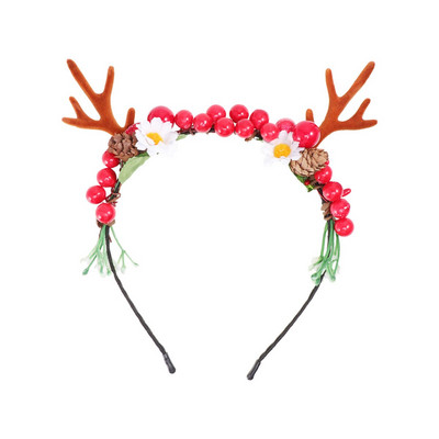 Traka za glavu Deer Antlers Antler Christmas Flower Trake za glavuwomenflowers fairy