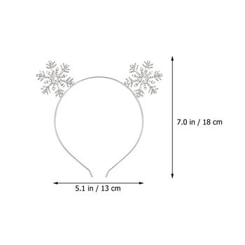 2 бр. Декоративни коледни обръчи за коса със снежинки Прекрасни коледни ленти за коса със снежинки