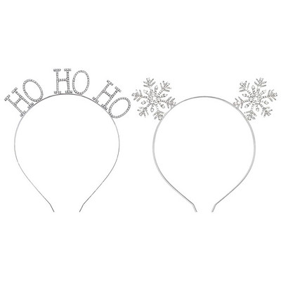 2 vnt Dekoratyviniai kalėdiniai snaigių plaukų lankeliai Gražios kalėdinės snaigės plaukų juostos