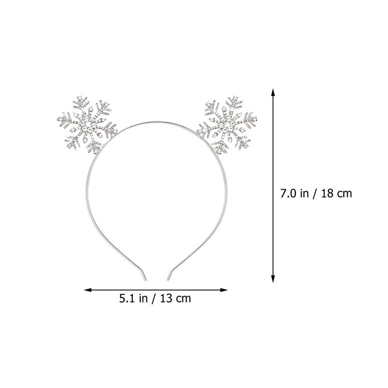 2 vnt Dekoratyviniai kalėdiniai snaigių plaukų lankeliai Gražios kalėdinės snaigės plaukų juostos
