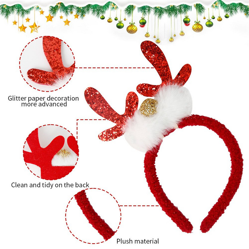 Bentite de sărbători Decoruri drăguțe pentru pălărie de Crăciun pentru petrecerea de Crăciun, cina de Crăciun, cabina foto