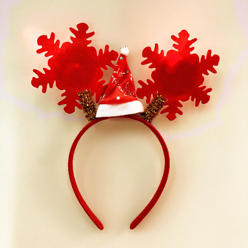 Crtani slatki LED netkani materijal, crveni cvijet, proljetna traka za glavu, rekviziti za djecu, festival odraslih