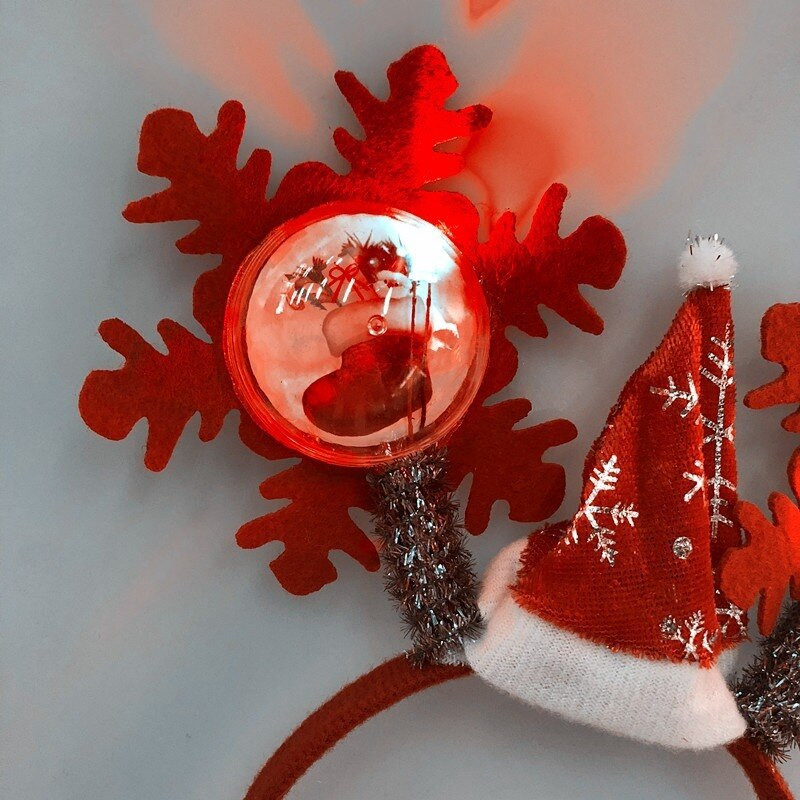 Crtani slatki LED netkani materijal, crveni cvijet, proljetna traka za glavu, rekviziti za djecu, festival odraslih