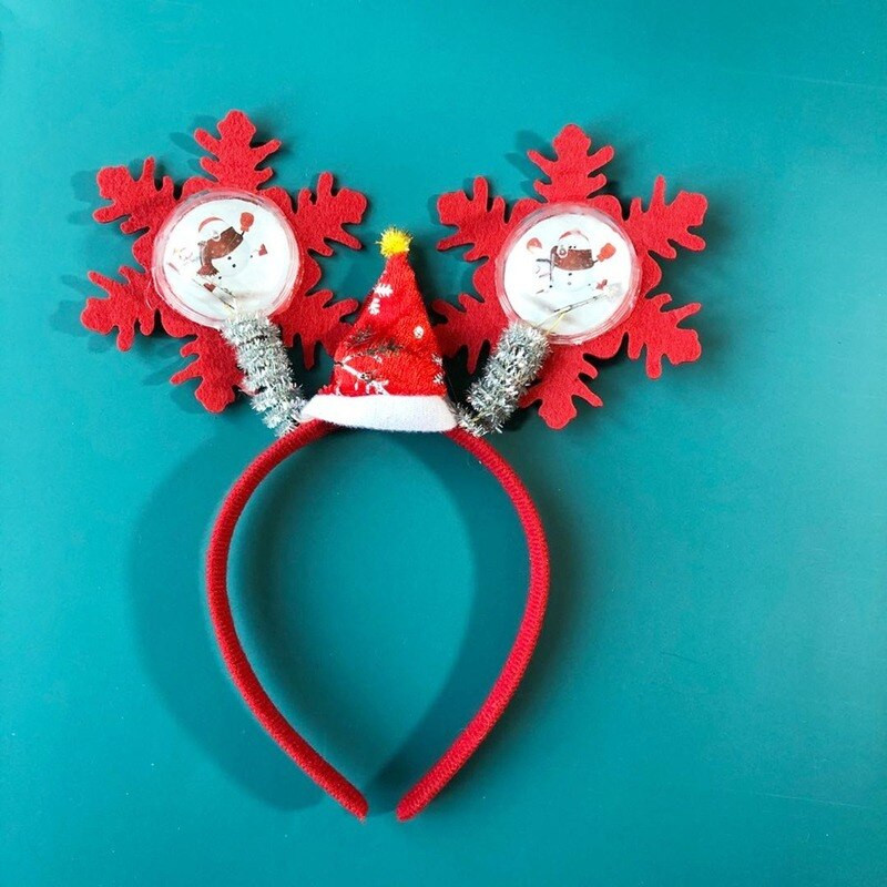 Crtani slatki LED netkani materijal, crveni cvijet, proljetna traka za glavu, rekviziti za djecu, festival odraslih