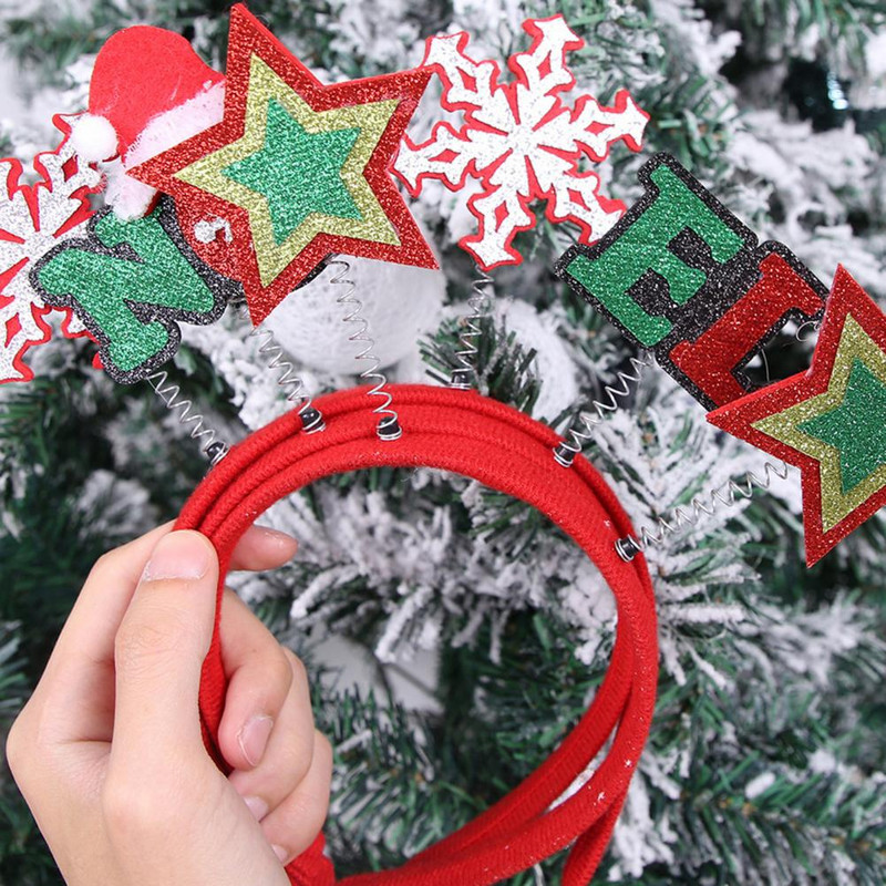 Шапки Популярни малки пролетни противоплъзгащи коледни ленти за глава Еластични коледни ленти за коса Много стилове за възрастни и деца