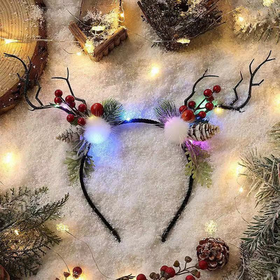 Super vila vila puca božićni cedar gljiva ukrasi za kosu luminescentni staghorn smola cvijet gumica za kosu kopča