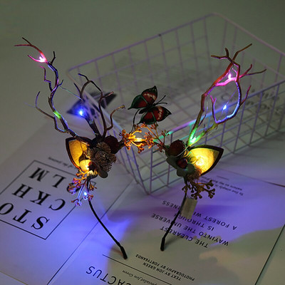 Super vila vila puca božićni cedar gljiva ukrasi za kosu luminescentni staghorn smola cvijet gumica za kosu kopča