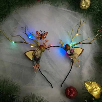 Super vila vila puca božićni cedar gljiva ukrasi za kosu luminescentni staghorn smola cvijet gumica za kosu kopča