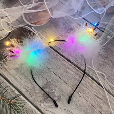 20 komada Žene Djevojke Djeca Slatki plišani rogovi Svjetleća Led traka za glavu Blagdanski poklon za Uskrs Cosplay