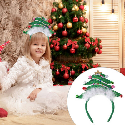 Christmas Headband Treesequin Hair Holiday Hoop Star Accessories Headdress Headwear Kids Stuffersstocking Decor Head Cosplay