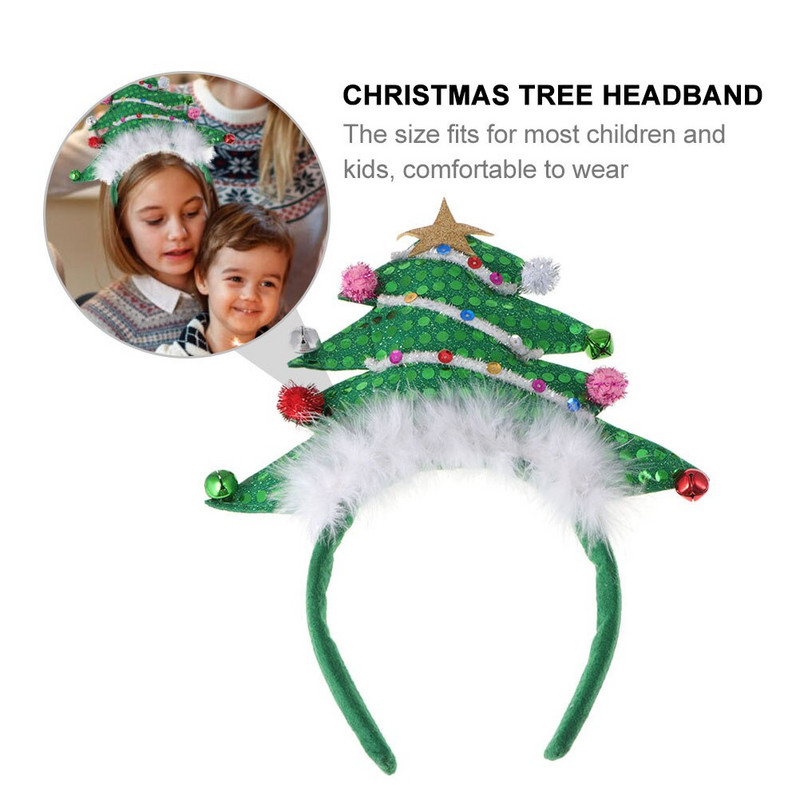Christmas Headband Treesequin Hair Holiday Hoop Star Accessories Headdress Headwear Kids Stuffersstocking Decor Head Cosplay