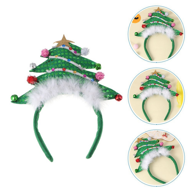 Christmas Headband Treesequin Hair Holiday Hoop Star Accessories Headdress Headwear Kids Stuffersstocking Decor Head Cosplay