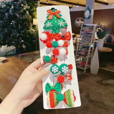 10 komada božićnog ukrasa za glavu, štipaljke za kosu od roga, set ukosnica za djevojčice, bočnih kopči, dječjih ukrasa za kosu, ukrasa, poklon za zabavu