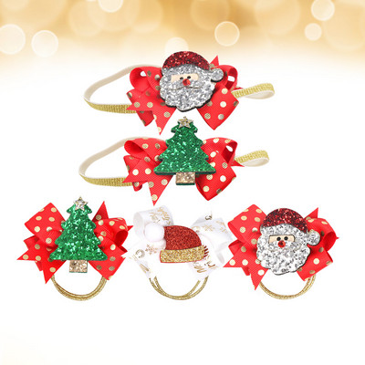 Păr de Crăciun Suporturi pentru coadă de limbă Funcții de sărbători Accesorii de sărbători Frânghii Fundițe Benzi pentru fete frânghie cu sclipici pentru copii Bentită pentru cap