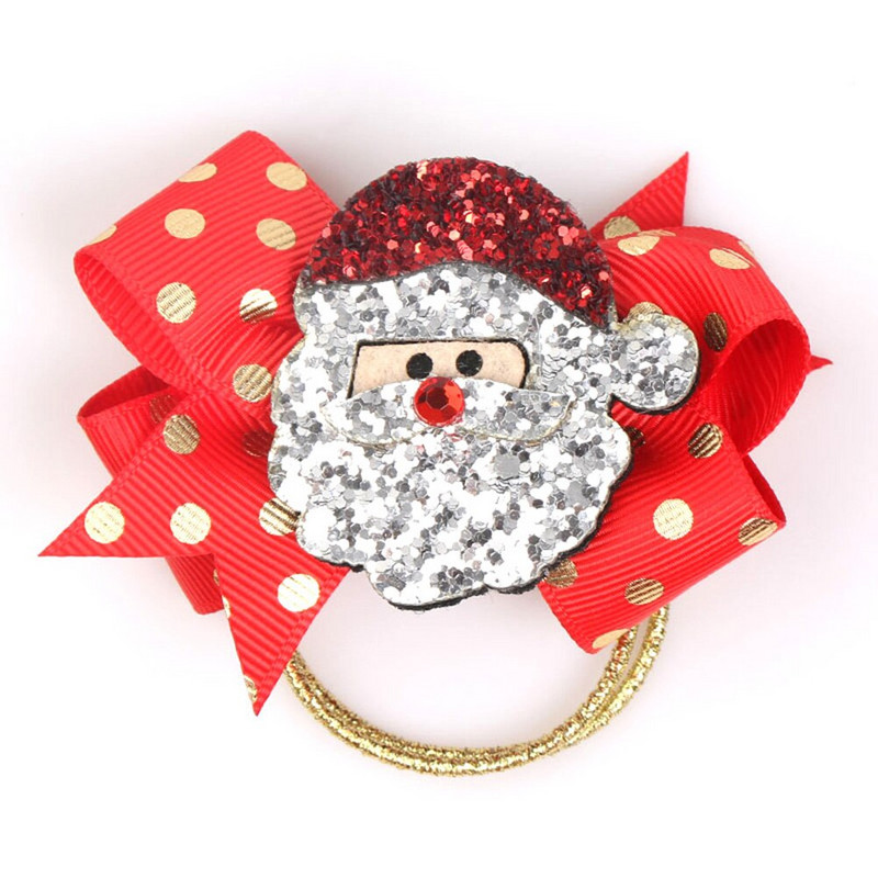 Păr de Crăciun Suporturi pentru coadă de limbă Funcții de sărbători Accesorii de sărbători Frânghii Fundițe Benzi pentru fete frânghie cu sclipici pentru copii Bentită pentru cap