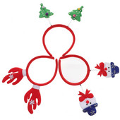 Božićne trake za glavu od sobove kose Traka za kosu Svjetlucava traka za kosu Hoopparty Trake za glavu Elk Hornsband Jelen Životinje Snježne pahuljice