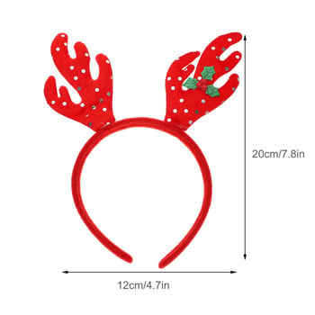 Коледни ленти за глава с коса на северен елен, шапка, лента за коса с блясък Hoopparty Headbandantlers Elk Hornsband Елен, животно, снежинки