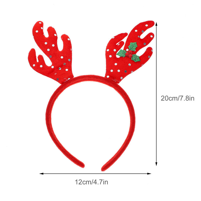 Božićne trake za glavu od sobove kose Traka za kosu Svjetlucava traka za kosu Hoopparty Trake za glavu Elk Hornsband Jelen Životinje Snježne pahuljice
