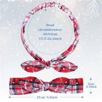 Коледна панделка за глава Карирана лента за глава Шапки Аксесоари за коса Коледни подаръци за рожден ден за момичета Дамски парти консумативи