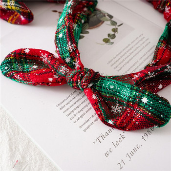 Коледна панделка за глава Карирана лента за глава Шапки Аксесоари за коса Коледни подаръци за рожден ден за момичета Дамски парти консумативи
