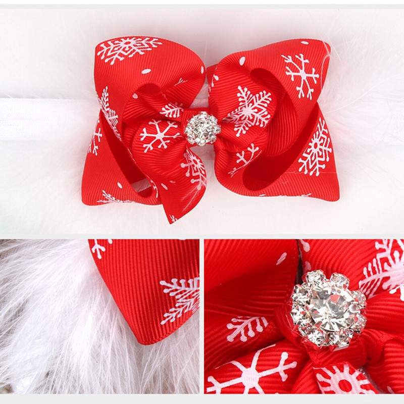 Dodaci za kosu s mašnom i trakom za glavu s uzorkom pahuljica za djecu