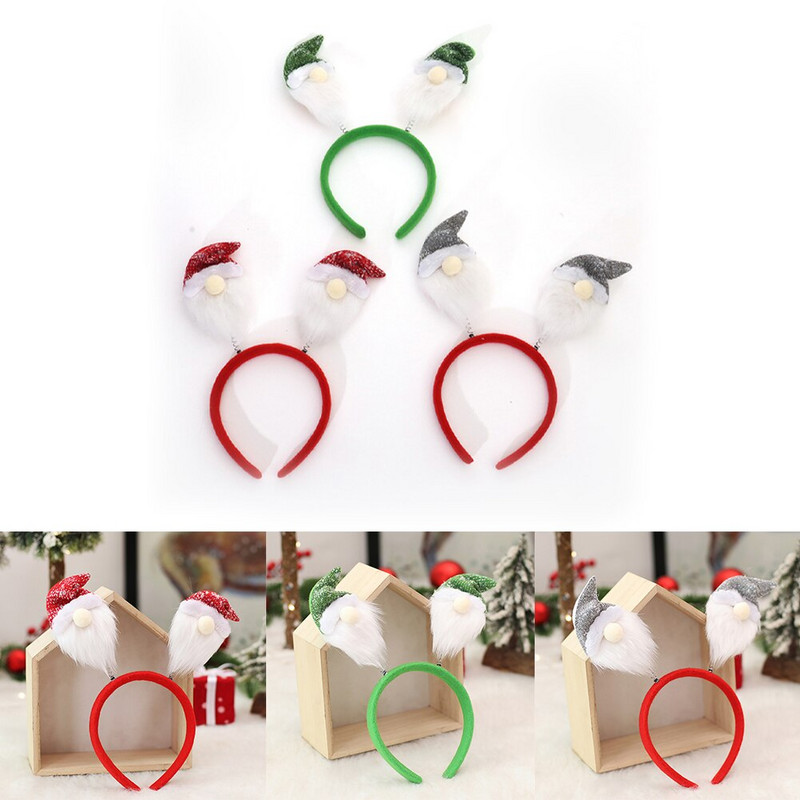 Декорация Парти лента за глава Коледни декорации Анимационна кукла с двойна глава Пролетна глава Парти с катарама за Коледа