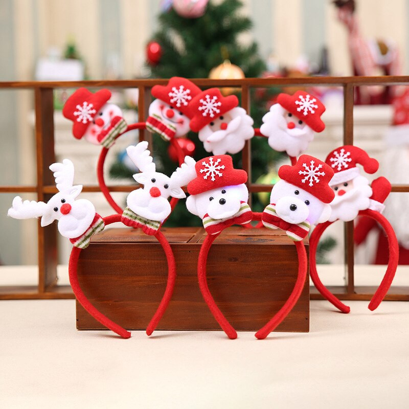 Vrući novi slatki sjajni božićni ukrasi Djed Snjegović Rogovi Traka za kosu Traka za glavu Merry Xmas Festival Party Rekviziti