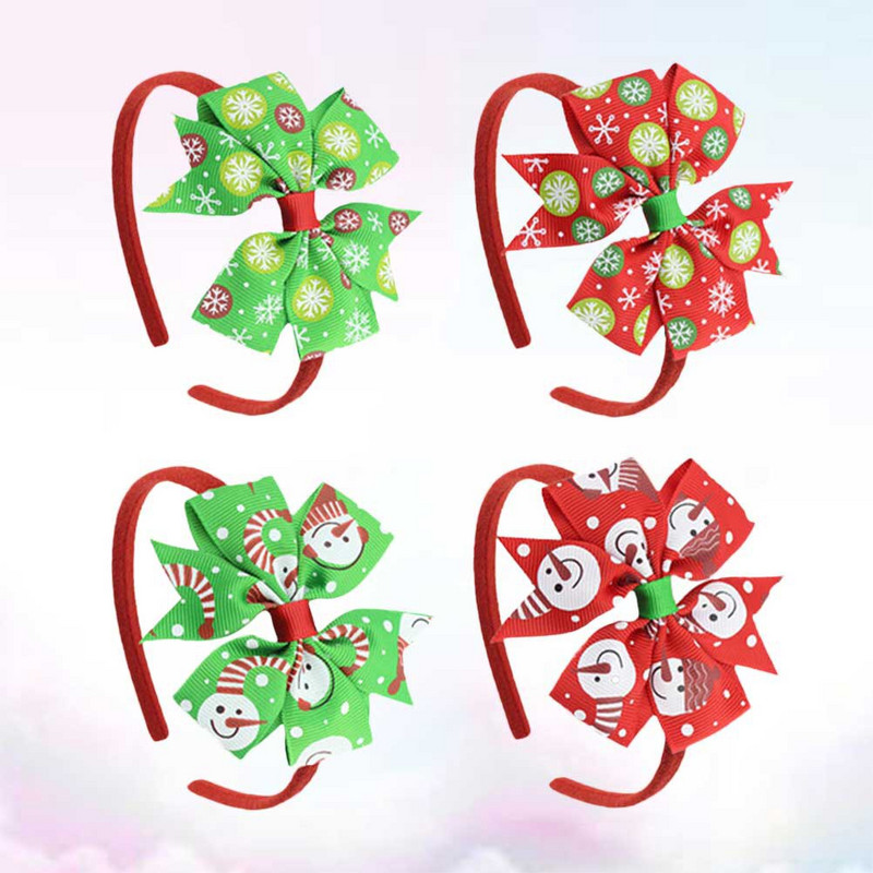 4 buc Bentite de Crăciun Bentita de Crăciun cu desene animate Accesorii pentru păr de Crăciun Bentita de Crăciun Bentite de Crăciun pentru copii