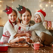 Božićne trake za glavu Poklon Dodaci za kosu Pokrivala za glavu Otmjeni sobovi rogovi Mini beretka Traka za kosu Božićni ukrasi Pribor