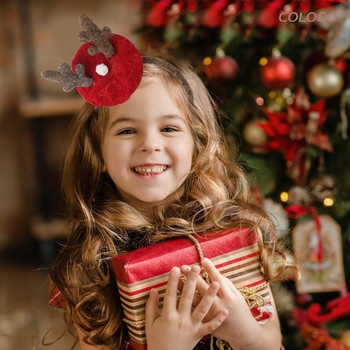 Χριστουγεννιάτικες κορδέλες δώρο Αξεσουάρ για τα μαλλιά Καλύμματα κεφαλής Fancy κέρατα τάρανδος Mini Beret Hairband Χριστουγεννιάτικα Διακοσμητικά Προμήθειες