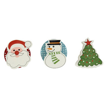 Χριστουγεννιάτικο δέντρο + Γέρος + Χιονάνθρωπος Χριστουγεννιάτικα στολίδια Ξύλινα ζωγραφισμένα κεφαλή κινουμένων σχεδίων Χριστουγεννιάτικο κλιπ Νέα καυτή προσφορά
