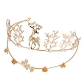 Коледна лента за глава Дамски ленти за коса Deerantler Аксесоари Елк Шапки Диадеми Метални кристали Парти Детска лента Диадема