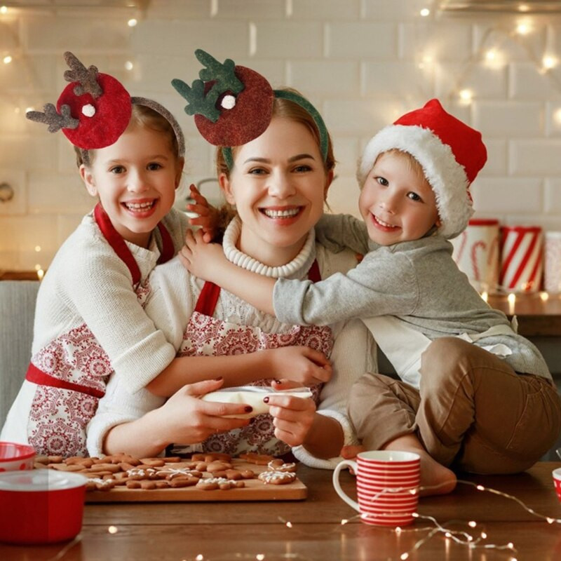 587C Traka za glavu za božićnu blagdansku zabavu, slatka mini beretka, obruč za kosu od roga sobova