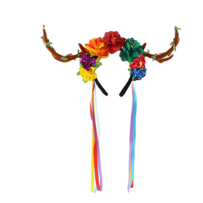 Armsad lilled Liblikad puuoksad Juukserõngaste kostüümne juuksepael naiste tüdrukutele jõuluhirvesarvede peapael