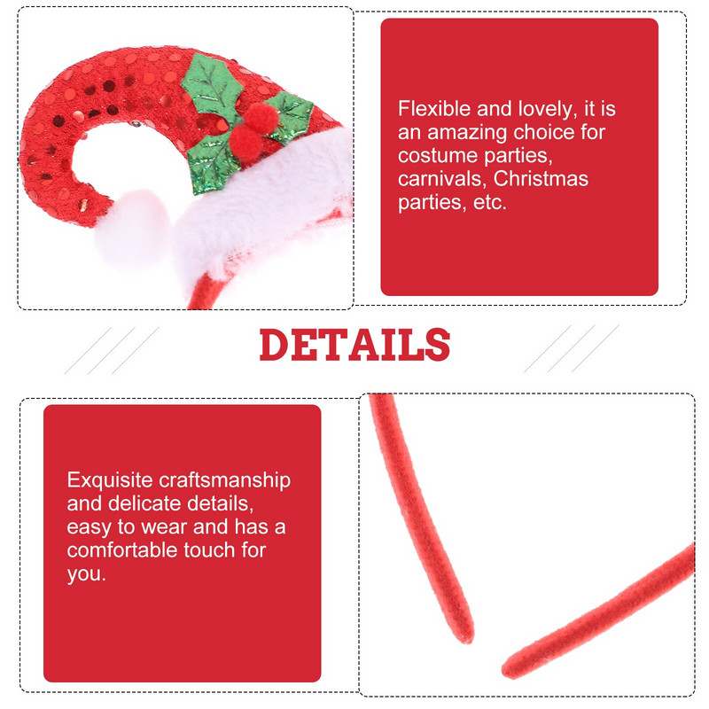 Božićna traka za kosu Traka za šešir Trake za glavu Pokrivala za glavu Dodaci za cosplay Stošac Obruči u stilu Djed Božićnjaka Mini