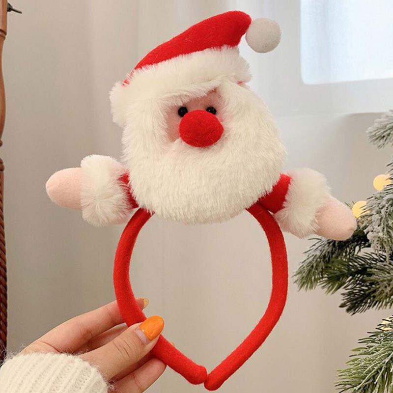 Jõulune juuksepael 3D nukk käepaelaga Multifilmi peakatted Universaalne rõngas, pildistamisrekvisiit Navidadi meikkostüüm