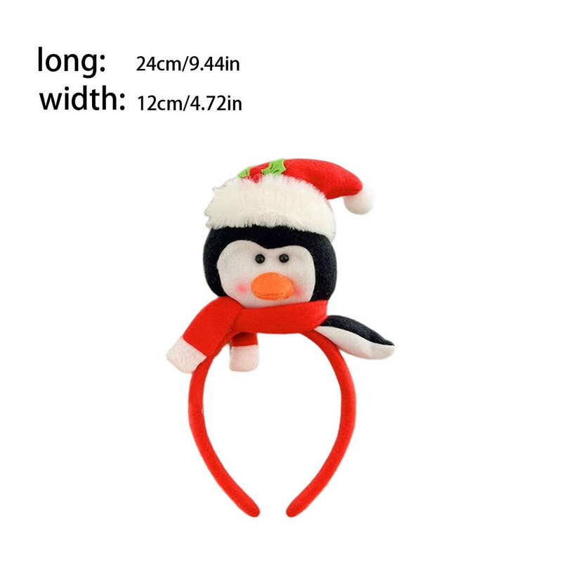 Jõulune juuksepael 3D nukk käepaelaga Multifilmi peakatted Universaalne rõngas, pildistamisrekvisiit Navidadi meikkostüüm