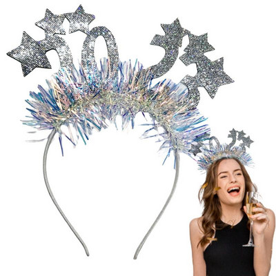 Ευτυχισμένο το νέο έτος Headband Shinning New Year Hairhoop Eve Party Cosplay Props Supplies Headwear Hair Band For Women Girl