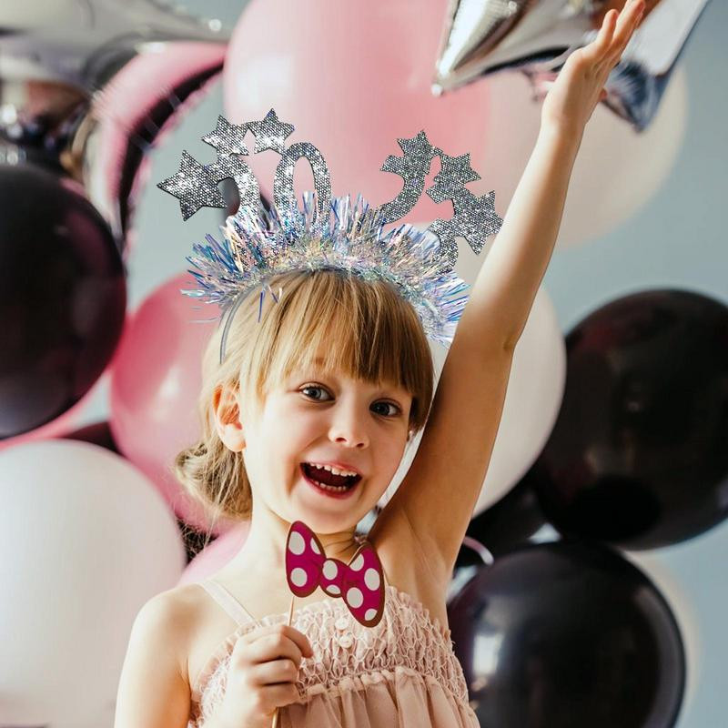 La mulți ani, bentiță strălucitoare de Anul Nou, cerc de păr pentru petrecere de ajun, accesorii pentru cosplay, accesorii pentru cap, banda de păr pentru femei, fete