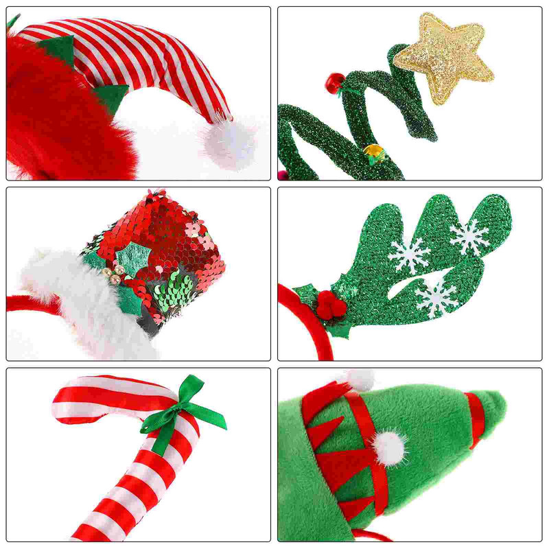 Χριστουγεννιάτικες κορδέλες κεφαλής Παιδικό πάρτι δέντρο μαλλιά Κορίτσια κεφαλή για ενήλικες μπάντα τάρανδος Γυναικεία κεφαλή Ξωτικά Ζώνες κέρατα κεφαλής