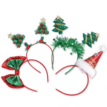 Коледна лента за глава, шапка, ленти за глава, елха, шапка, празнични шапки, мини шапки на Дядо Коледа