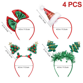 Χριστουγεννιάτικο καπέλο κεφαλόδεσμο Δέντρο Headdressholiday Toppersbows Mini Santa Headpieces