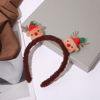 Коледно агнешко обръч за коса момиче сладко лосово рога лента за глава извадена декорация за коса аксесоари за коса двойка