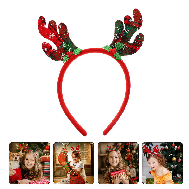 Headband Hair Antler Christmas Deerhoop Band Reindeer Fawn Γυναικείες Κομμώσεις Κέρατα Κέρατα Αξεσουάρ Κερατάκια Αξεσουάρ κοριτσίστικα Παιδιά διακοπών